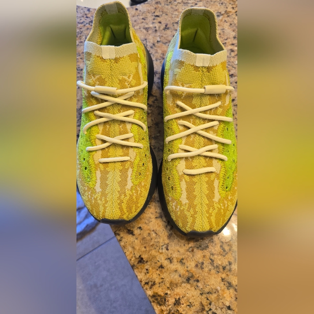 Yeezy Lime and Yellow Knit Sneakers